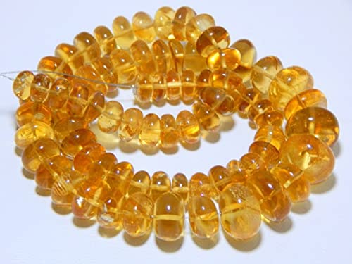Perles de citrine lisses rondelles 7.5x14.3mm pour la création de bijoux DIY