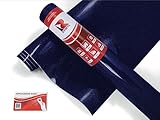 Rwraps Gloss Metallic Vinyl Car Wrap Film in Midnight Blue - 5ft x 1ft - Vehicle Sheet Roll with Adhesive Back and Air Release Technology