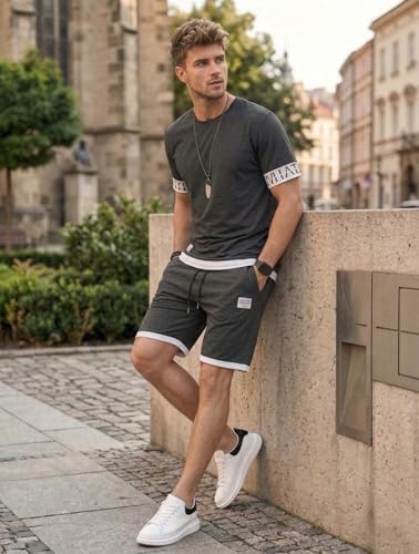 Image of Lymio Cord Set for Men | Casual Co-ord Set for Man | Trendy Matching Outfit | Stylish T-Shirt and Short for Men (SSM-CS-1-3)