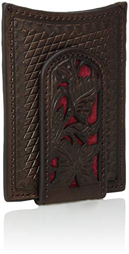 Nocona Belt Co. Men's Nocona Red Floral Inlay Magnet Money2