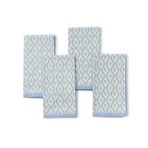 Servilletas de Tela Estampado Coral Azul 20 Pulg, Pack 4 miniatura 1