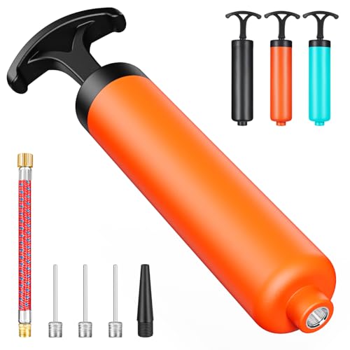Poonoo Ball Pump, Ball Pump for Sport Balls, Soccer Ball Pump, Hand Pump with 3 Needles, Nozzle...
