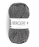 Bergère de France - IDÉALE 4 - Pelote de laine à tricoter et au crochet (50g) - 50% Laine - 4 mm - Fabrication Française - Fil infeutrable pour toute la famille - Gris (FUSAIN)