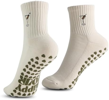 Pilates Non-Slip Grip Socks, Dirty Martini Style image 5