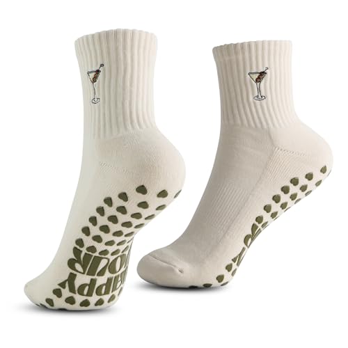Pilates Non-Slip Grip Socks, Dirty Martini Style