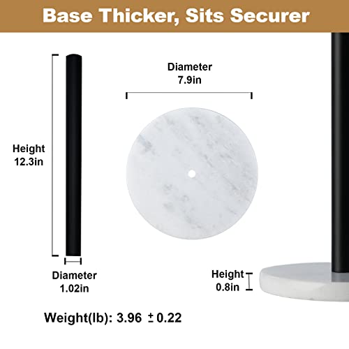 Koville Luxury African Marble Paper Towel Holder Countertop, Metal Rod Paper Towel Holder Stand For Kitchen Organization And Storage, Fit For Standard Or Jumbo-Sized Rolls(Namib Fantasy) #TOP2