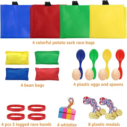 image for Websonaw 32 Pcs Outdoor Games Potato Sack Race Bags for Kids Adults, B