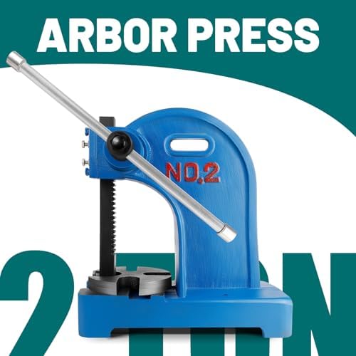 3 Ton Manual Arbor Press - Heavy-Duty Cast Iron Tool for Stamping, Bending & Forming, 12" Max Height, Ideal for Metalworking & DIY Projects