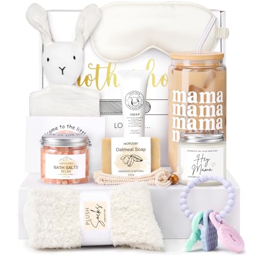 Image of iAOVUEBY New Mom Care Package After Baby, 12PCS New Mom Gifts & Baby Shower Gift Essentials, Pregnancy Gifts For Expecting Mom, First Time Mothers Day Birthday Gift Basket for Women Mom to Be