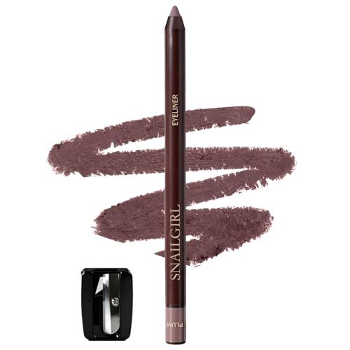 Brenqe Plum Gel Eyeliner Pencil Smudge-proof Waterproof Long Lasting Plum Eye Liner High-Pigmented Smooth Creamy Formula for Mature Women Eyes Makeup Pen Includes Sharpener