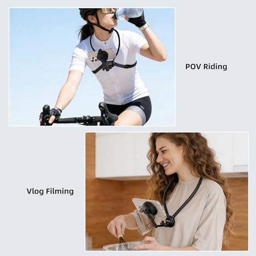 Image of MOBILIFE Magnetic Neck Phone Holder Flexible Hands-Free POV Neck Mount with Chest Strap 360Rotatable Adjustable Silicone Gooseneck Stand for Cellphone Action Camera Vlogging /Sports /Cooking /Recording
