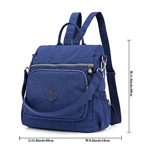 Image of MINTEGRA Women Shoulder Backpack Multi-Pocket Nylon Purse Large Capacity Waterproof Casual Daypack