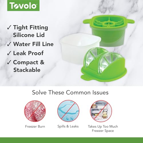 Image of Tovolo Lime Wedge Ice Mold 2 Pack Fun Cocktail Ice Molds for Whiskey, Fruit Ice Wedge Mold Perfect for Cocktails Mocktails Summer Lemonade, Slow Melting BPA Free Silicone Ice Wedge Molds Lime Green