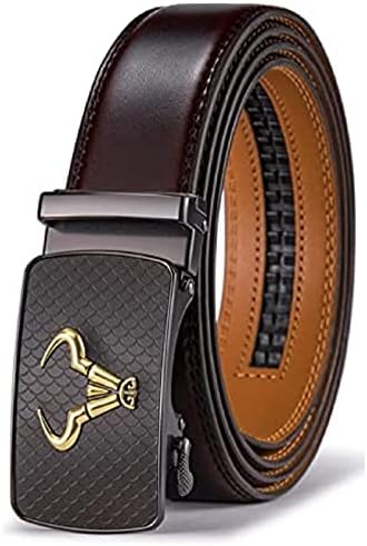 - Genuine Leather Belt for Men with Autolock Buckle - Micro Adjustable Belt Fit Everywhere | Formal & Casual | Elegant Gift Box