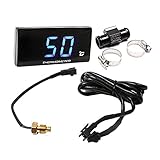  adaptador del sensor de la motocicleta universal Instrumentos termómetro de temperatura del agua Pantalla Digital Plus metro del calibrador (RED+18mm Sensor Adapter)