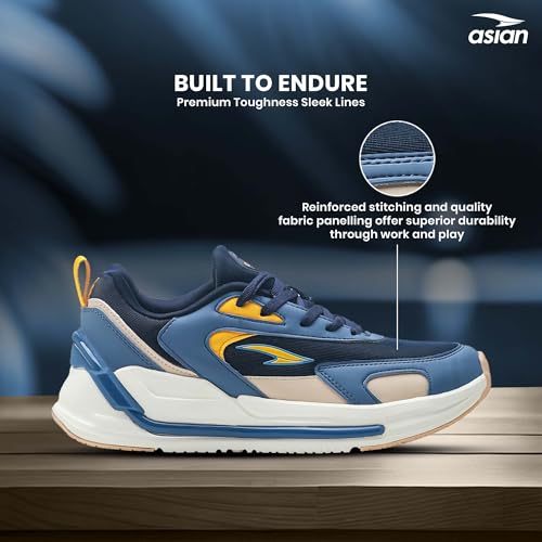 Image of ASIAN Powerkick-21 Men's Sporty Sneakers | Stylish Sports Shoes with Comfort for Boys | Lightweight Sole & Durable Grip, Perfect for Casual, Gym, Walking