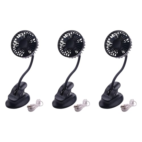 Mini-clip pour poussette 3 vitesses orientable, ventilateur silencieux bleu marine à batterie