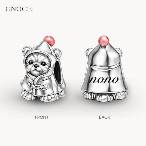 Image of GNOCE Pet Dog Bowl Bead Charm For Women, S925 Sterling Silver Bead Charm NecklaceBracelet for Her, Jewelry Gift