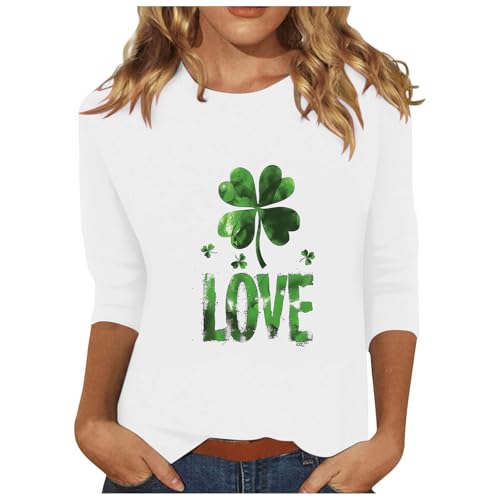 Camiseta de manga 3/4 para mujer, manga 3/4, estampado festivo, camiseta de San Patricio, camiseta ligera de cuello redondo, camiseta holgada, manga larga, túnica de primavera, manga larga, vestido Camiseta de manga 3/4 para mujer, manga 3/4, estampado festivo, camiseta de San Patricio, camiseta ligera de cuello redondo, camiseta holgada, manga larga, túnica de primavera, manga larga, vestido
