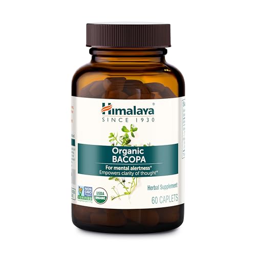 Himalaya Organic Bacopa Monnieri Nootropic Herbal Supplement, Supports Calm, Memory, Cognition, USDA...