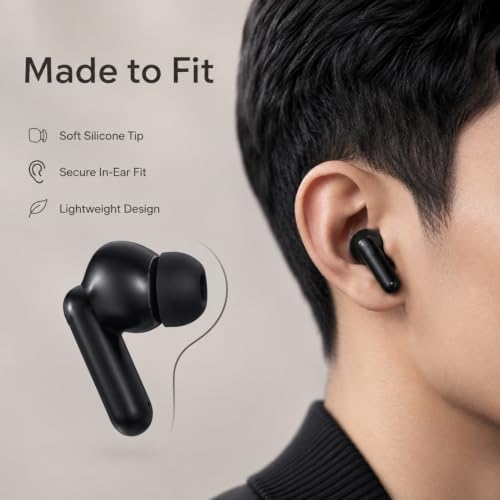 Image of Bluetooth 5.3 True Wireless Earbuds with ENC Noise Reduction, 60 Hours Total Playback, USB Type-C Fast Charging, Touch Control, Deep Bass Stereo Sound, Wireless Earphones Black