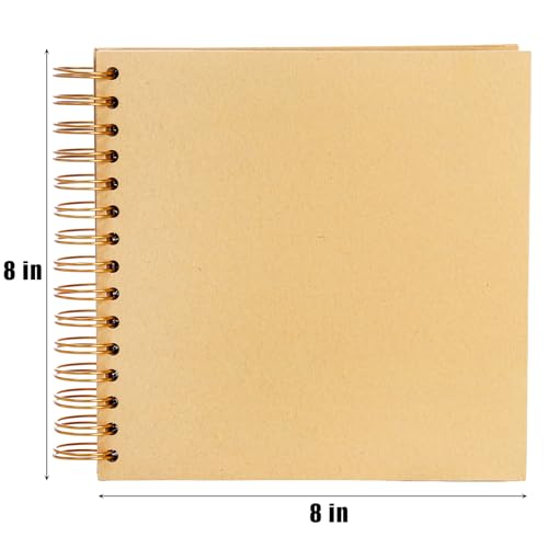 Tosnail - Álbum de recortes DIY 2 unidades, 8 x 8 pulgadas, 160 páginas en papel kraft grueso, libro de recuerdos, libro de firmas para bodas y aniversarios, familia y escuela miniatura 2