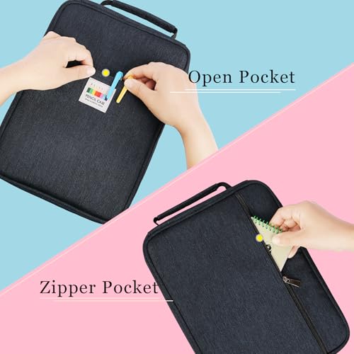 Image of 274 Slot Colored Pencil Case Pen Bag with Zipper for Artist Storage Organizer for Watercolor Pencil Gel Pen Marker Highlighter Large Capacity Handy Pencil Holder(Blue)