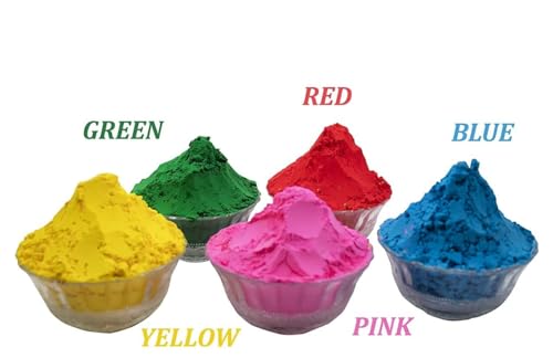 Image of Organic Holi Colour, Soft & Silky Holi Color Powder Easy to Clean and do not Leave Any Stain. Perfect Holi ke Rang for Your Loved Ones. (Luxury Gulal Pack of 5)
