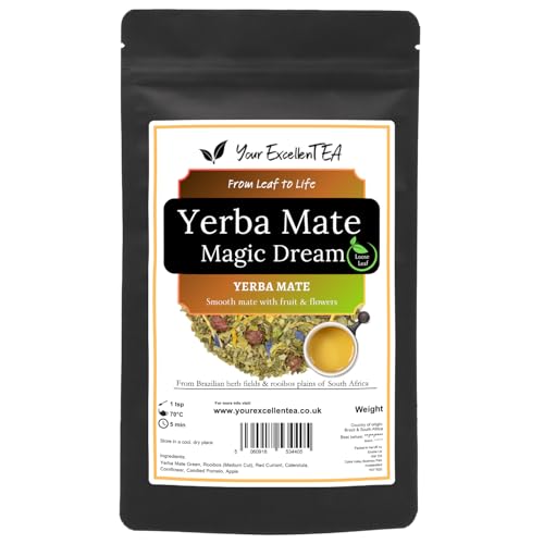 Yerba Mate Magic Dream Loose Leaf Tea 100g Yerba Magic Blend Naturally Caffeinated Herbal Infusion Fruity Mate Drink Coffee Alternative Hot Or Iced Drink Resealable Pouch | Your ExcellenTEA
