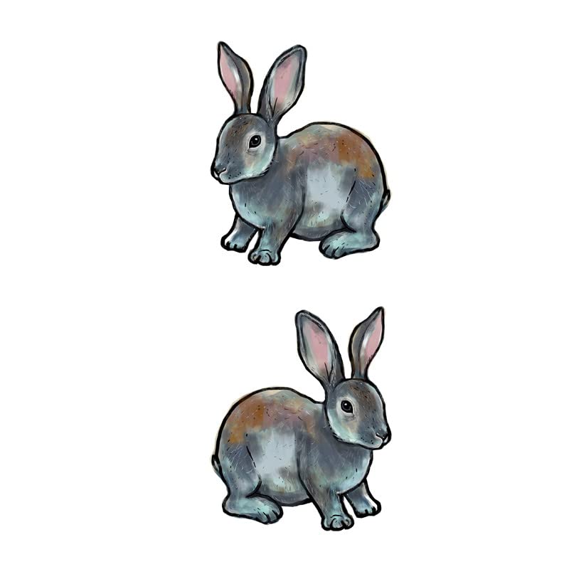 SanerLianRabbit Cartoon Temporary Tattoo Sticker Hare Waterproof Teens Kids Children Party Favor 10.5X6cm Set of 5