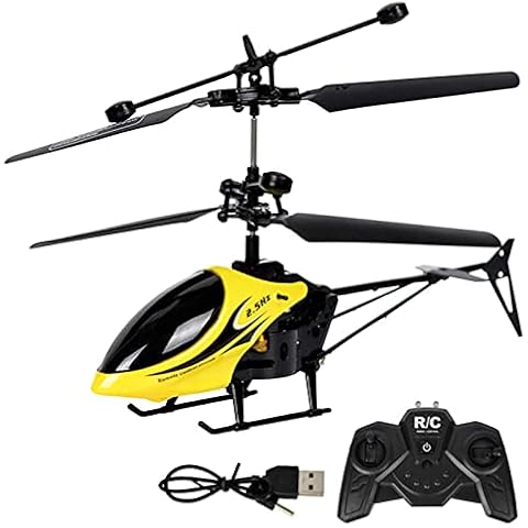 LSFYSZD RC Helicopters with Gyro and LED Light - Remote Control Helicopter Toy Gift for Kids & Adult Indoor Micro RC Helicopter 3 Channel Alloy Mini Helicopter (Yellow , 21cm*20cm*6cm) Cover