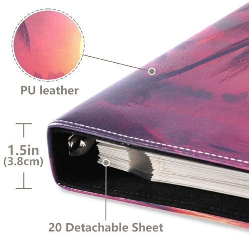 Álbum de fotos autoadhesivo DIY Scrapbook Album con tapa de PU Leather, encuadernador de 3 anillos, 40 páginas, tamaño 8x10 para recuerdos miniatura 4