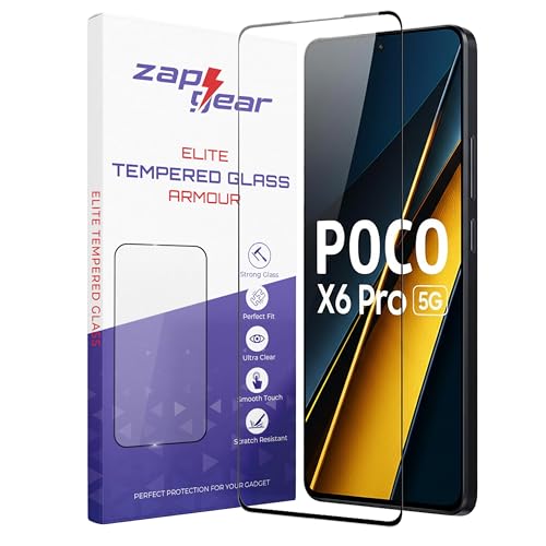 Image of Premium Tempered Glass for POCO X6 5G and POCO X6 PRO | Edge-to-Edge Protection | 9H Military Grade Hardness | Bubble-Free & Case Friendly HD Clear Screen Protector