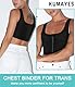 KUMAYES Transgender FTM Binder Trans für Damen Atmungsaktive Halb Kompression Brust Binder Tomboy Pullover Tank Top (Schwarz-Reißverschlüsse, S)