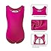 Phineein Girls Sleeveless Ballet Gymnastics Leotards Kids Athletic Crisscross Mesh Back Dancewear Unitards (4-6Y, Plum)