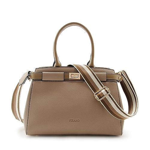 FIRANO ARNO LABEL Twist Lock Handbag, Women's Arno Label A402678, beige