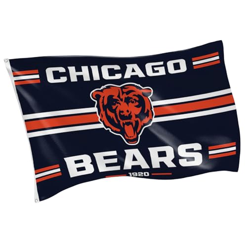 NFL Chicago Bears Vintage Flag | 3 x 5 Estate Flag with Grommets | Heavy Duty Banner for Outdoor Garden Patio Decoration | Indoor Wall Decor for Room | Works with Flag Poles for Outside House (Chicago Bears-Vintage)