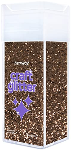 Hemway Glitter Shaker Bronze Brown 130g Chunky, Craft Glitter Shaker for Resin & Epoxy Crafts, Christmas Art Supplies, Nail