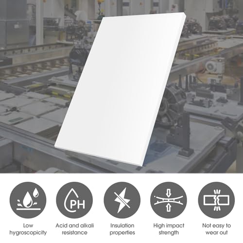 Image of HDPE Sheet，High Density Polyethylene Board Solid Plastic Block Plastic Board for DIY Projects Machining Home Decor Handcrafts (2, 24x12x1 /2Inch)