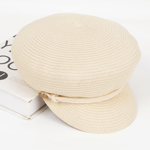 Gorro newsboy ancho de paja para mujer miniatura 2
