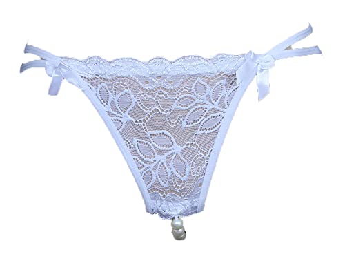 White Open Crotch Pearl for Feel Textured Transparent Valentine Gift Panty Intimate Wear Romantic Lingerie Honeymoon Surprise Gift for Your GF Girl Friend Wife Lover-image-36