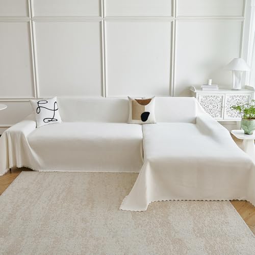 Image of Waterproof Sectional Couch Covers,L Shaped Couch Covers for Pets Washable Sofa Covers for Dogs Sofa SlipCover for Sectional Couches Protector Covers for Living Room (71 inch x 102 inch + 71 inch x 110 inch, Beige)