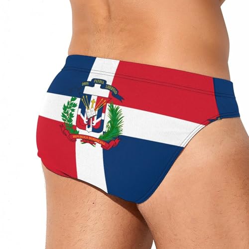 Dominican Republic Flag Mens Swim Briefs Sexy Bikini Swimwear Triangle Swim Shorts Beach Swimsuit Trunk3