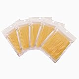 Quewel Lash 500 Pcs Disposable Micro Applicator Brush for Makeup Beauty Dental Brush for Oral 8 Colors 3 Size(2.5mm,2mm,1.5mm) (Yellow,2.5mm)