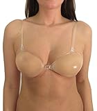 8 of Hearts Women's Push up Bra with Adjustable & Removable Clear Straps and Adhesive (E, Nude)
