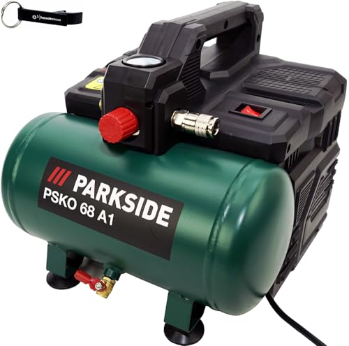 HEADNMORE® Bundle - PARKSIDE® Silent Compressor PSKO 68 draagbaar 550 W + sleutelhanger