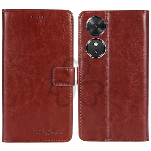 TienJueShi Brown Book Stand Retro Flip Leather Protector Phone Wallet Gel Cover Etui TPU Silicone Case For Honor Play 10C 6.61 i