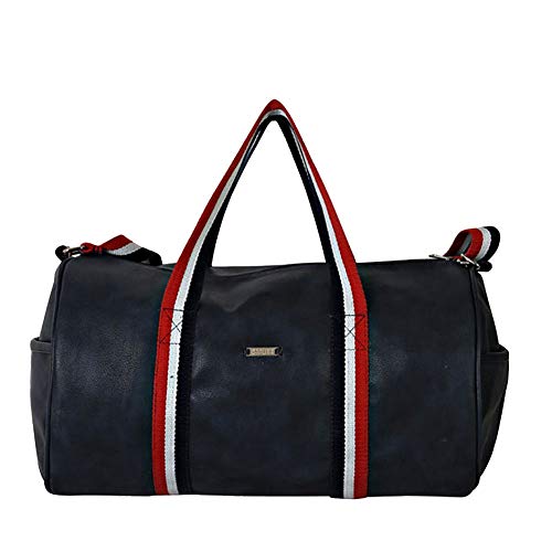 Image of Strutt Premium Blue Faux Leatherette Stylish & Lightweight Travel Duffle Bag for Women, Premium Duffel Bag for Travelling & Gym