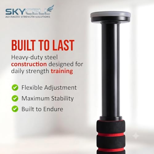 Image of SKYCELL Pull Up Bar for Home for Kids (100 kg Capacity) | Wall Mounted Pull Up Bar with Anti-Skid Grip | Heavy-Duty Pullup Bar for Home for Kids | Strength Training & Exercise Bar