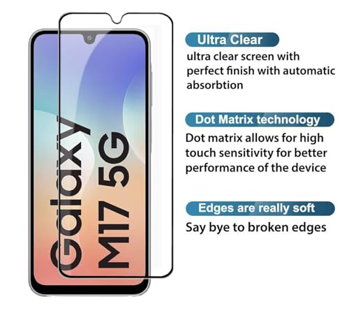Image of HD Tempered Glass Screen Protector Compatible for Samsung Galaxy M17 5G /A17 /A16 /A26 /F16 /M16 /F36 /M36 /Galaxy F17 5G with Edge to Edge coverage and Easy Installation kit